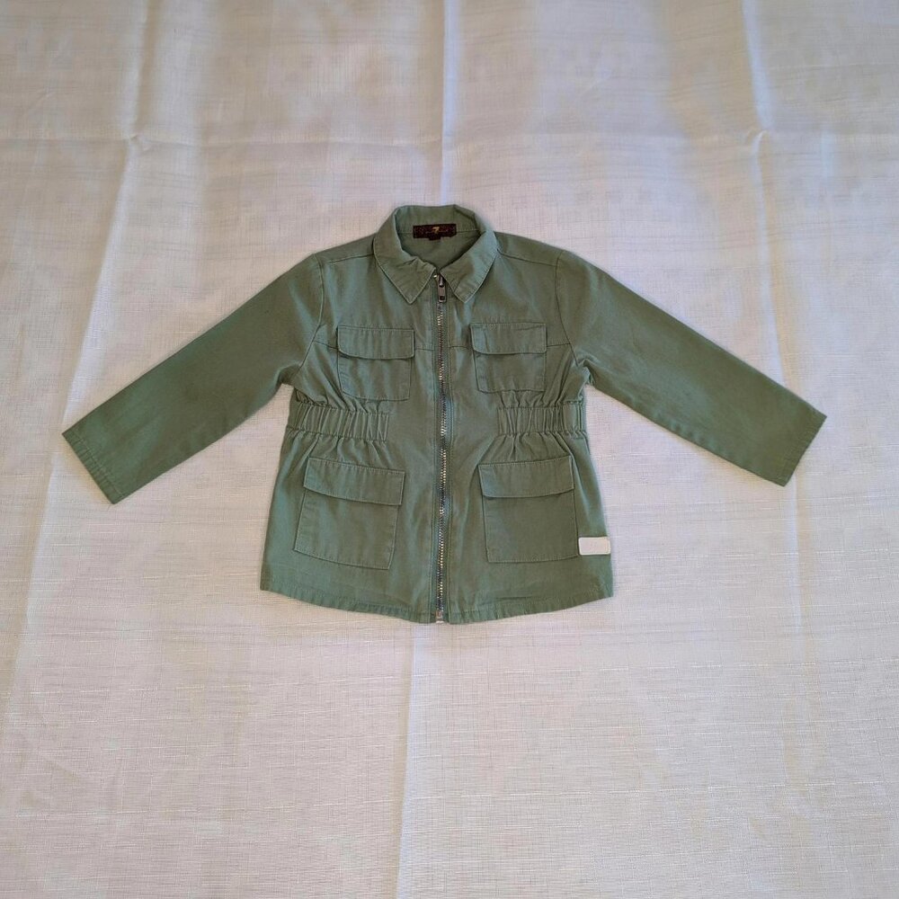 7 For All Mankind Girls Cargo Green Zip up‎ Jacket